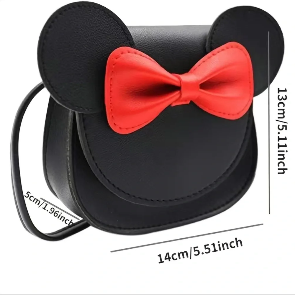 Minnie Mouse Leather Crossbody Black and Red Purse
